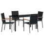 Conjunto de Comedor de Jardín 5 pcs Negro en Sillas de jardín | Comprar online en Foru.es