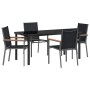 Conjunto de Comedor de Jardín 5 pcs Negro en Sillas de jardín | Comprar online en Foru.es