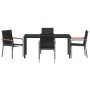 Conjunto de Comedor de Jardín 5 pcs Negro en Sillas de jardín | Comprar online en Foru.es