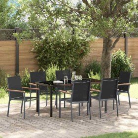 Conjunto de Comedor de Jardín 7 pcs Negro en Sillas de jardín | Comprar online en Foru.es