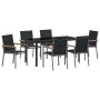 Conjunto de Comedor de Jardín 7 pcs Negro en Sillas de jardín | Comprar online en Foru.es