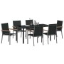 Conjunto de Comedor de Jardín 7 pcs Negro en Sillas de jardín | Comprar online en Foru.es