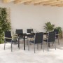 Conjunto de Comedor de Jardín 7 pcs Negro en Sillas de jardín | Comprar online en Foru.es