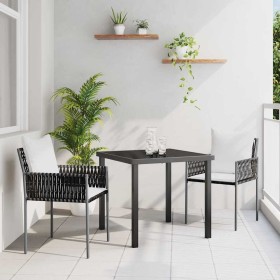 Conjunto de Comedor de Jardín 3 pcs Marrón Poliratán en Sillas de jardín | Comprar online en Foru.es