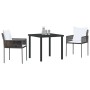 Conjunto de Comedor de Jardín 3 pcs Marrón Poliratán en Sillas de jardín | Comprar online en Foru.es
