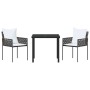 Conjunto de Comedor de Jardín 3 pcs Marrón Poliratán en Sillas de jardín | Comprar online en Foru.es