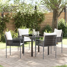 Conjunto de Comedor de Jardín 5 pcs Marrón y Negro en Sillas de jardín | Comprar online en Foru.es