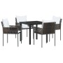 Conjunto de Comedor de Jardín 5 pcs Marrón y Negro en Sillas de jardín | Comprar online en Foru.es