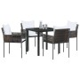 Conjunto de Comedor de Jardín 5 pcs Marrón y Negro en Sillas de jardín | Comprar online en Foru.es