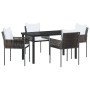 Conjunto de Comedor de Jardín 5 pcs Marrón Poliratán en Sillas de jardín | Comprar online en Foru.es