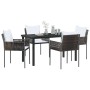 Conjunto de Comedor de Jardín 5 pcs Marrón Poliratán en Sillas de jardín | Comprar online en Foru.es