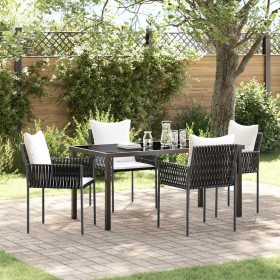 Conjunto de Comedor de Jardín 5 pcs Marrón y Negro en Sillas de jardín | Comprar online en Foru.es