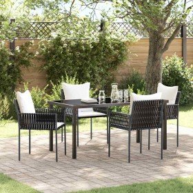 Conjunto de Comedor de Jardín 5 pcs Marrón y Negro en Sillas de jardín | Comprar online en Foru.es