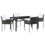 Conjunto de Comedor de Jardín 5 pcs Marrón y Negro en Sillas de jardín | Comprar online en Foru.es