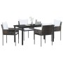 Conjunto de Comedor de Jardín 5 pcs Marrón y Negro en Sillas de jardín | Comprar online en Foru.es
