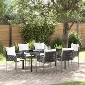 Conjunto de Comedor de Jardín 7 pcs Marrón y Negro en Sillas de jardín | Comprar online en Foru.es