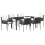 Conjunto de Comedor de Jardín 7 pcs Marrón y Negro en Sillas de jardín | Comprar online en Foru.es