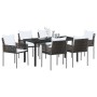Conjunto de Comedor de Jardín 7 pcs Marrón y Negro en Sillas de jardín | Comprar online en Foru.es