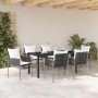 Conjunto de Comedor de Jardín 7 pcs Marrón y Negro en Sillas de jardín | Comprar online en Foru.es