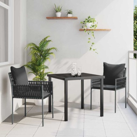 Conjunto de Comedor de Jardín 3 pcs Negro y Gris en Sillas de jardín | Comprar online en Foru.es