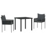 Conjunto de Comedor de Jardín 3 pcs Negro y Gris en Sillas de jardín | Comprar online en Foru.es