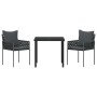 Conjunto de Comedor de Jardín 3 pcs Negro y Gris en Sillas de jardín | Comprar online en Foru.es