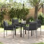 Conjunto de Comedor de Jardín 5 pcs Negro Poliratán en Sillas de jardín | Comprar online en Foru.es