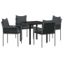 Conjunto de Comedor de Jardín 5 pcs Negro Poliratán en Sillas de jardín | Comprar online en Foru.es