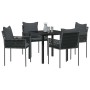 Conjunto de Comedor de Jardín 5 pcs Negro Poliratán en Sillas de jardín | Comprar online en Foru.es