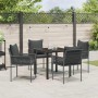 Conjunto de Comedor de Jardín 5 pcs Negro Poliratán en Sillas de jardín | Comprar online en Foru.es