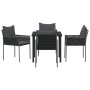 Conjunto de Comedor de Jardín 5 pcs Negro Poliratán en Sillas de jardín | Comprar online en Foru.es