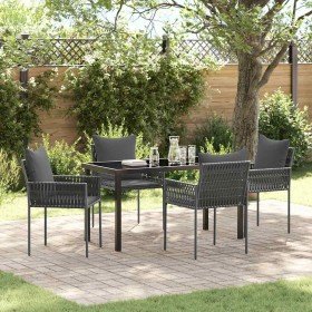 Conjunto de Comedor de Jardín 5 pcs Negro y Gris en Sillas de jardín | Comprar online en Foru.es