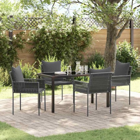 Conjunto de Comedor de Jardín 5 pcs Negro y Gris en Sillas de jardín | Comprar online en Foru.es