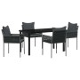 Conjunto de Comedor de Jardín 5 pcs Negro y Gris en Sillas de jardín | Comprar online en Foru.es