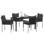 Conjunto de Comedor de Jardín 5 pcs Negro y Gris en Sillas de jardín | Comprar online en Foru.es