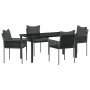 Conjunto de Comedor de Jardín 5 pcs Negro y Gris en Sillas de jardín | Comprar online en Foru.es