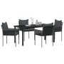 Conjunto de Comedor de Jardín 5 pcs Negro y Gris en Sillas de jardín | Comprar online en Foru.es
