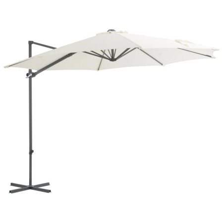 Sombrilla voladiza con poste de acero arena 300 cm de vidaXL, Sombrillas - Ref: Foro24-44628, Precio: 101,56 €, Descuento: %