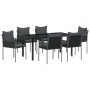 Conjunto de Comedor de Jardín 7 pcs Negro y Gris en Sillas de jardín | Comprar online en Foru.es