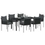 Conjunto de Comedor de Jardín 7 pcs Negro y Gris en Sillas de jardín | Comprar online en Foru.es