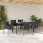 Conjunto de Comedor de Jardín 7 pcs Negro y Gris en Sillas de jardín | Comprar online en Foru.es