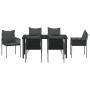 Conjunto de Comedor de Jardín 7 pcs Negro y Gris en Sillas de jardín | Comprar online en Foru.es