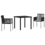 Conjunto de Comedor de Jardín 3 pcs Negro Ratán sintético en Sillas de jardín | Comprar online en Foru.es