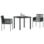 Conjunto de Comedor de Jardín 3 pcs Negro Ratán sintético en Sillas de jardín | Comprar online en Foru.es