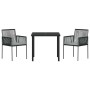 Conjunto de Comedor de Jardín 3 pcs Negro Ratán sintético en Sillas de jardín | Comprar online en Foru.es