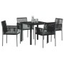 Conjunto de Comedor de Jardín 5 pcs Negro Ratán sintético en Sillas de jardín | Comprar online en Foru.es