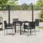 Conjunto de Comedor de Jardín 5 pcs Negro Ratán sintético en Sillas de jardín | Comprar online en Foru.es