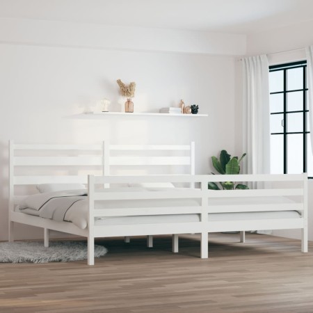 Estructura de cama madera maciza de pino blanco 200x200 cm de vidaXL, Camas y somieres - Ref: Foro24-3103734, Precio: 152,36 ...