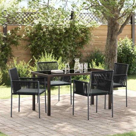 Conjunto de Comedor de Jardín 5 pcs Negro Ratán sintético en Sillas de jardín | Comprar online en Foru.es
