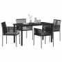 Conjunto de Comedor de Jardín 5 pcs Negro Ratán sintético en Sillas de jardín | Comprar online en Foru.es